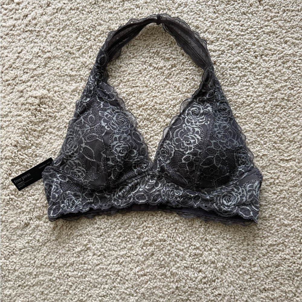 Free Press Lace Bralette Gray